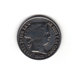 1868N 20 CENTAVOS DE PESO