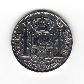 1868N 50 CENTAVOS DE PESO