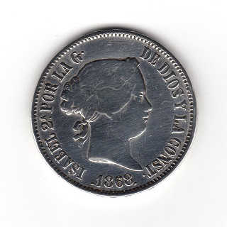 1868N 50 CENTAVOS DE PESO