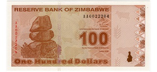 WouG 100h(Zimbabwe 100 dollars)